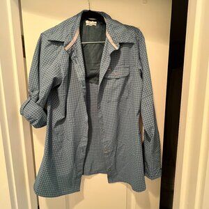 Columbia Blue Plaid Hiking Long Sleeve Shirt